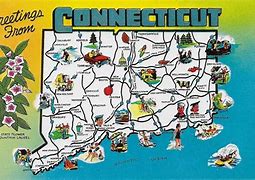 Image result for Connecticut State Map Postcard