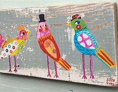 Image result for Folk Art Painting On Wood