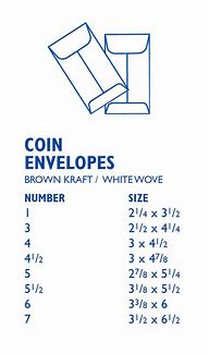 Image result for Coin Envelope Size Chart