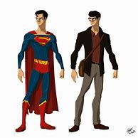 Image result for Superman and Clark Kent Side by Side Art