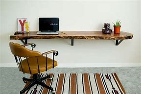 Image result for Rustic Wood Floating Desk