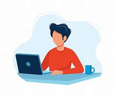 Image result for Person Using Laptop Cartoon