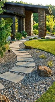 Image result for Stepping Stones Gravel Side Yard