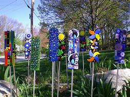 Image result for Glass Garden Stakes