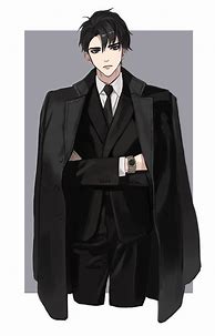 Image result for Black Hair Suit Anime