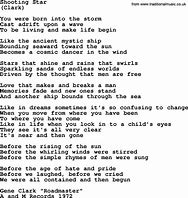 Image result for Shooting Star Lyrics