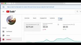 Image result for YouTube Your Estimated Revenue Screen Shot