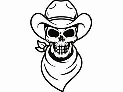 Image result for Skull with Cowboy Hat Coloring Page