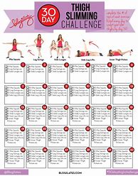 Image result for 30-Day Thigh Slimming Challenge Calendar