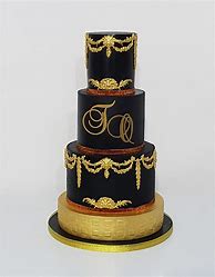 Image result for Wedding Cake Ideas Black and Gold