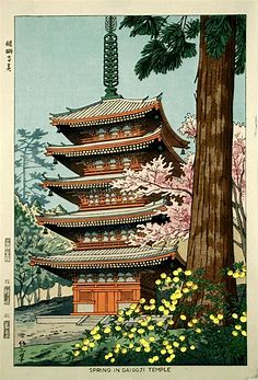 Fujishima Takeji: Spring in Daigoji Temple - Japanese Art Open Database - Ukiyo-e Search