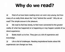 Image result for Why Do We Read