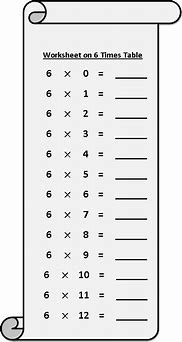 Image result for Multiplying by 6 Worksheet