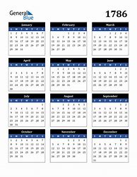 Image result for 1786 Calendar