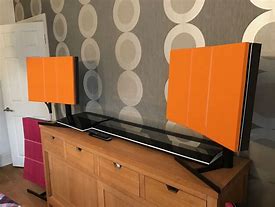 Image result for Black and Wood TV Console 8.5 Inch