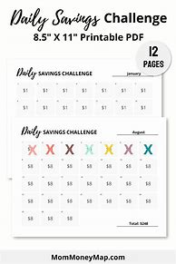 Image result for 365-Day Saving Money Challenge Printable
