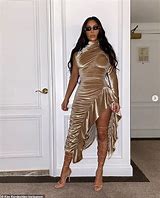 Image result for Kim Kardashian Gold Outfit