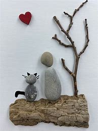 Image result for Cat Pebble Art