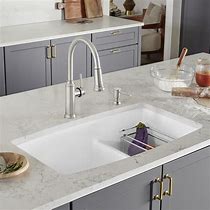 Image result for Undermount White Sink Kitchen with Accessories