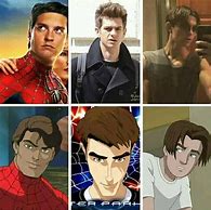 Image result for Tom Holland Tobey Maguire Andrew Garfield Animated