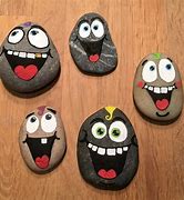 Image result for Funny Face Painted Rocks