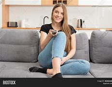 Image result for Woman Watching Flat Screen TV