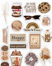 Image result for Brown Aesthetic Stickers Printable