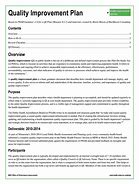 Image result for Sample Quality Improvement Plan Template