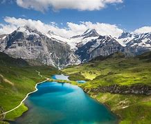 Image result for Switzerland Most Beautiful Alpine Lake Top View