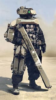 Image result for Futuristic Soldier Concept Art Robot