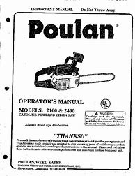 Image result for Poulan Chainsaw Manuals Free