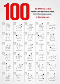 Image result for 100 Day Challenge Exercise Worksheet