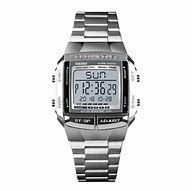 Image result for Skmei Silver Strap Digital Watch