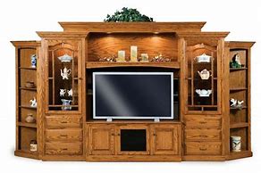 Image result for Oak Entertainment Centers Wall Units