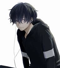 Image result for Cool Anime Boy with Black Hair