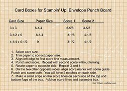 Image result for Envelope Punch Board Size Chart