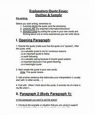 Image result for Explanatory Essay Outline Example