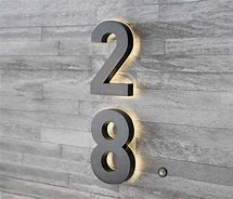 Image result for Wall Mounted Large Orange House Numbers
