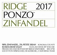 Image result for Ridge Zinfandel Ponzo