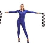 Image result for Girl Waving Race Flag