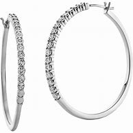 Image result for Silver Diamond Hoop Earrings