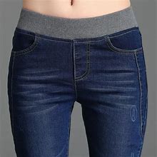 Image result for Elastic Waist Stretch Denim Jeans