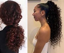 Image result for Long Curly Hair Ponytail