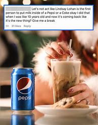 Image result for Pepsi and Milk Lohan Lindsay