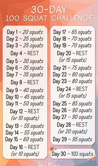 Image result for Squat Challenge per Day Chart