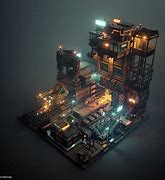Image result for Cyberpunk Factory Background