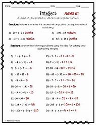 Image result for 8th Grade Math Worksheets Integers
