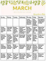 Image result for March Self-Love Calendar