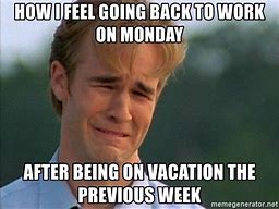 Image result for Monday Morning After Vacation Meme