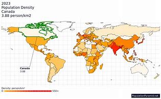 Image result for Thematic Map Population Density Canada